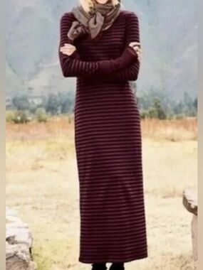 NWT Peruvian Connection Striped Long Sleeve Maxi Dress
